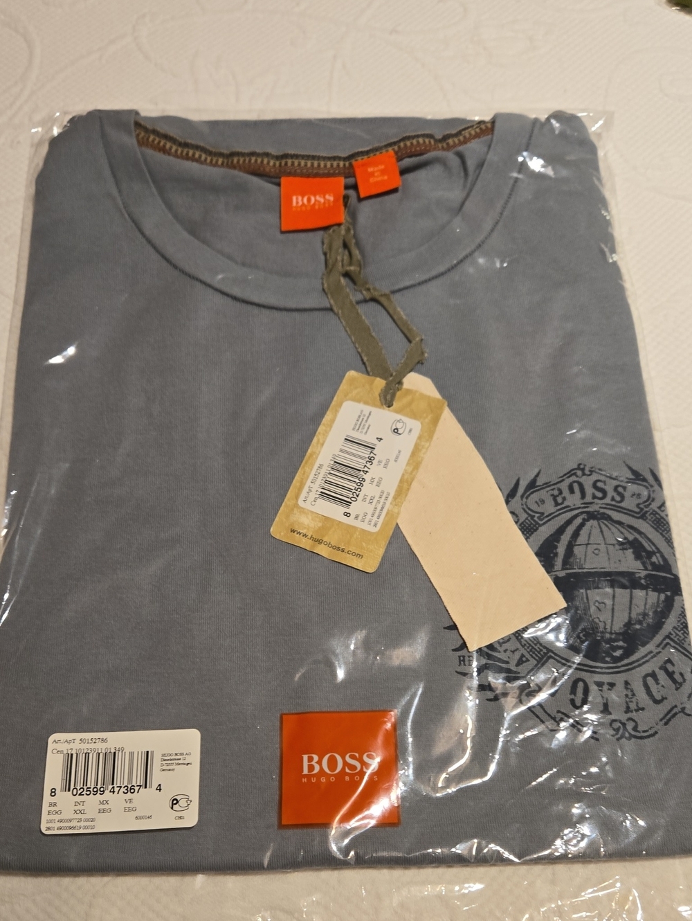 BOSS Light Grey Short Sleeve Logo Crewneck Tee